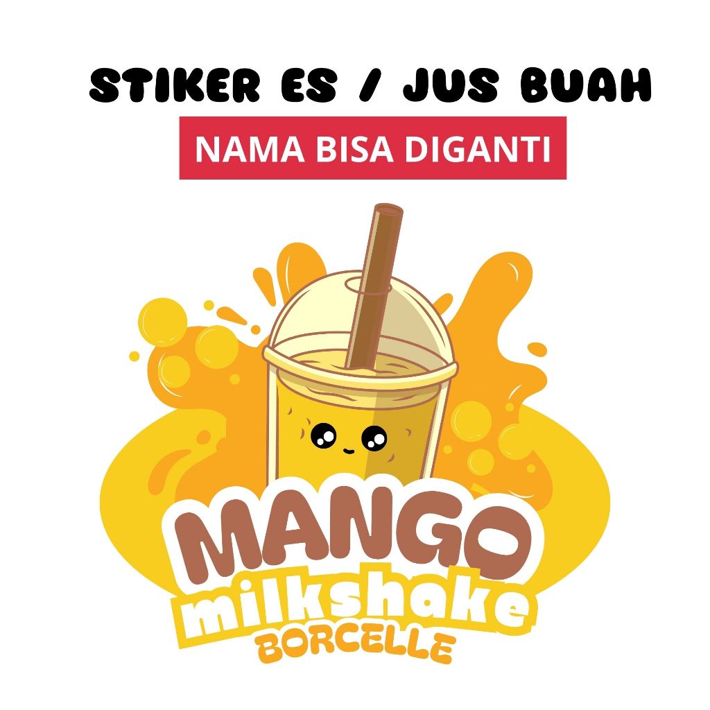 

Stiker Jus Buah / Es Buah – Label Minuman Dingin Custom Logo & Nama