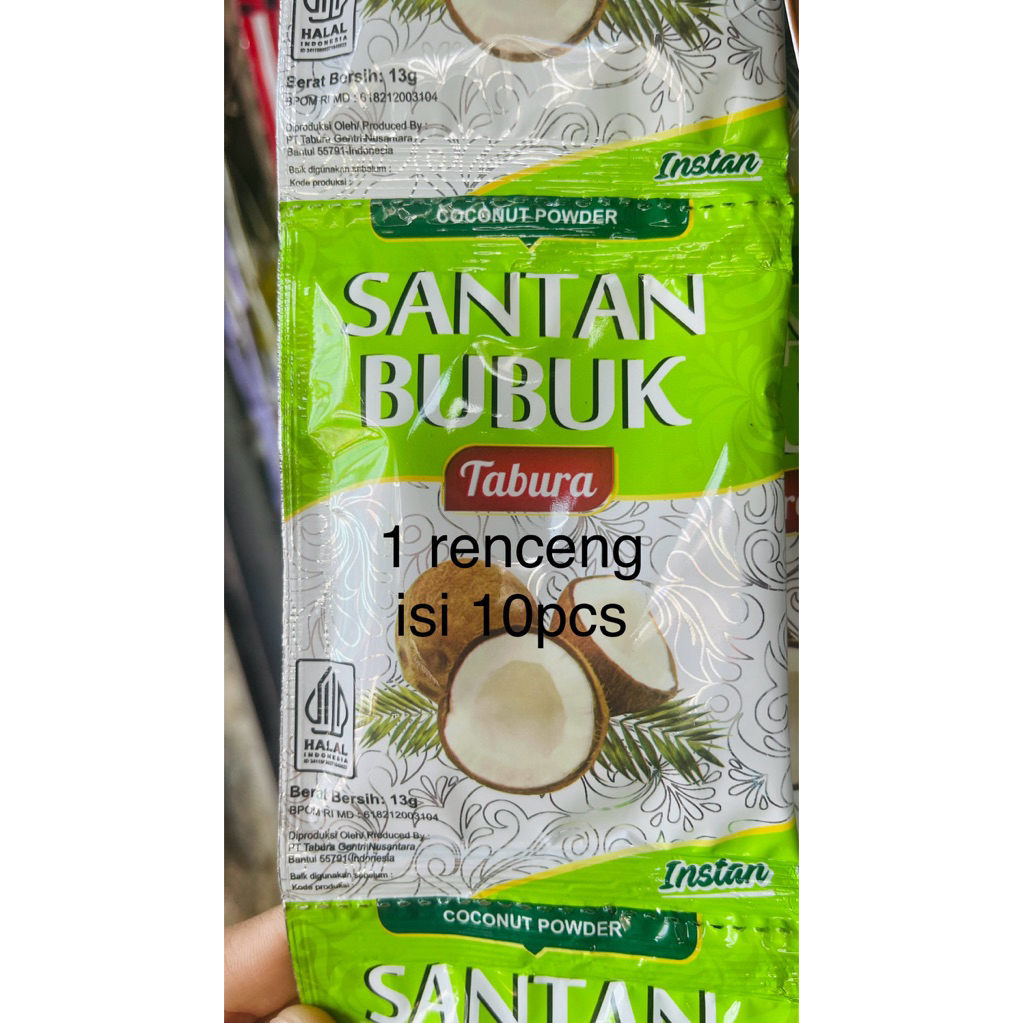 

Tabura santan bubuk 1 renceng isi 10pcs / Tabura santan praktis Instan