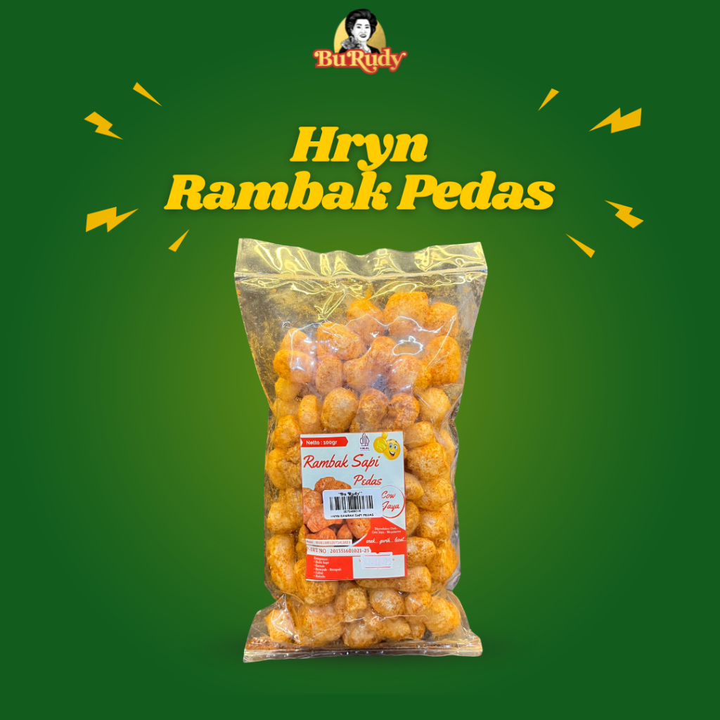 

Rambak Sapi Pedas Haryono 100gr – Camilan Kerupuk Kulit Sapi Gurih dan Renyah