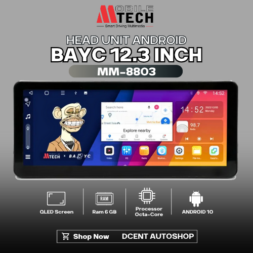 Head Unit Android MobileTech BAYC MM-8803 - MTech BAYC 12.3 Inch - Ram 6 / Rom 64 - Head Unit Androi