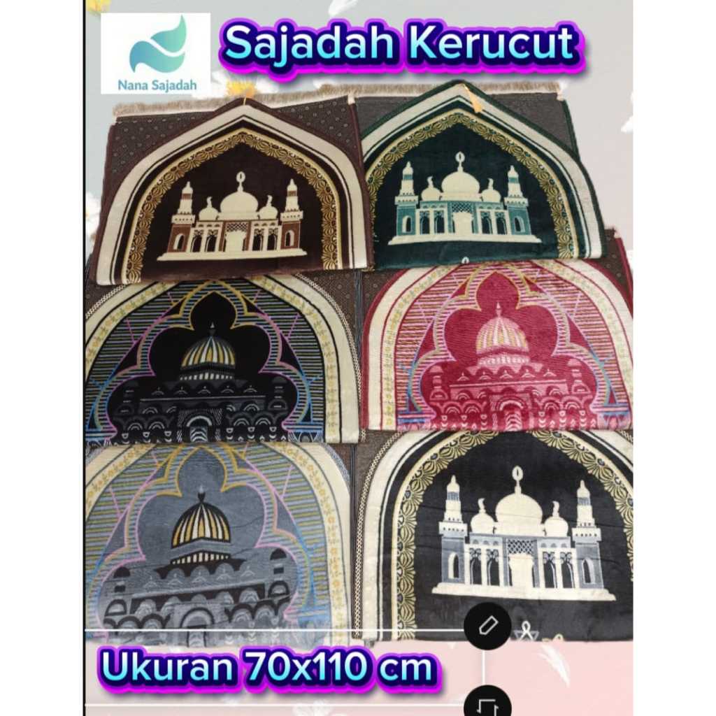 KUBAH MASJID JUMBO FOAM, SAJADAH MOTIF MASJID 70X110CM SAJADAH BUSA EMPUK TEBAL ANTI SLIP SAJADAH TU