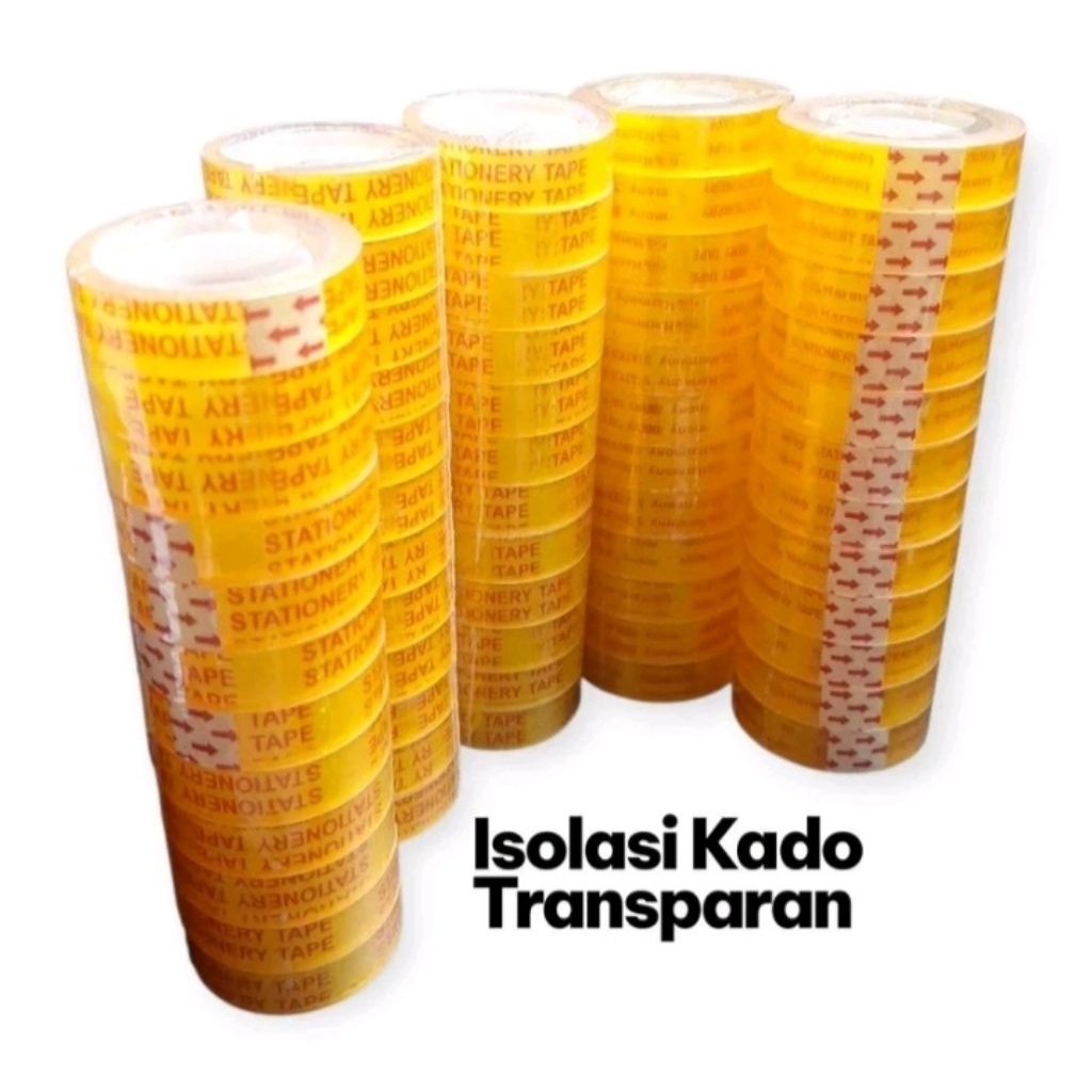 

Stationery Tape - Isolasi Kado Bening Transparan 12pcs Solasi Kado Transparan