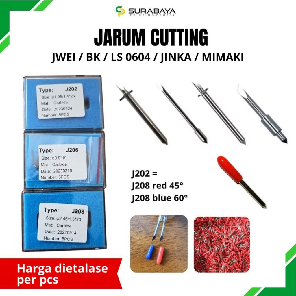 JARUM MESIN CUTTING / MATA PISAU MESIN CUTTING STIKER JWEI / BK / LST 0604 / JINKA / MIMAKI / SERVO 