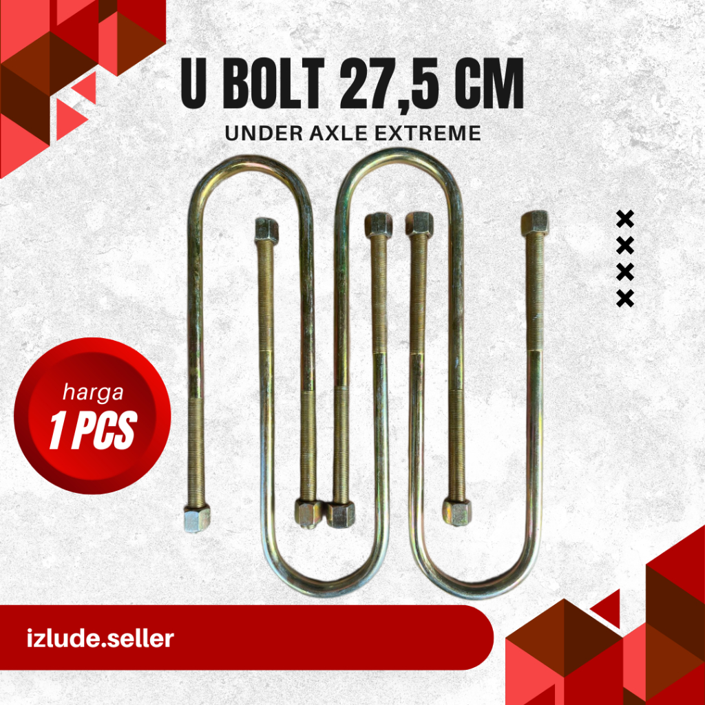 Baru U Bolt 27 cm Under Axle Kijang/ Ceper Empuk (Baut U Under Axcel)
