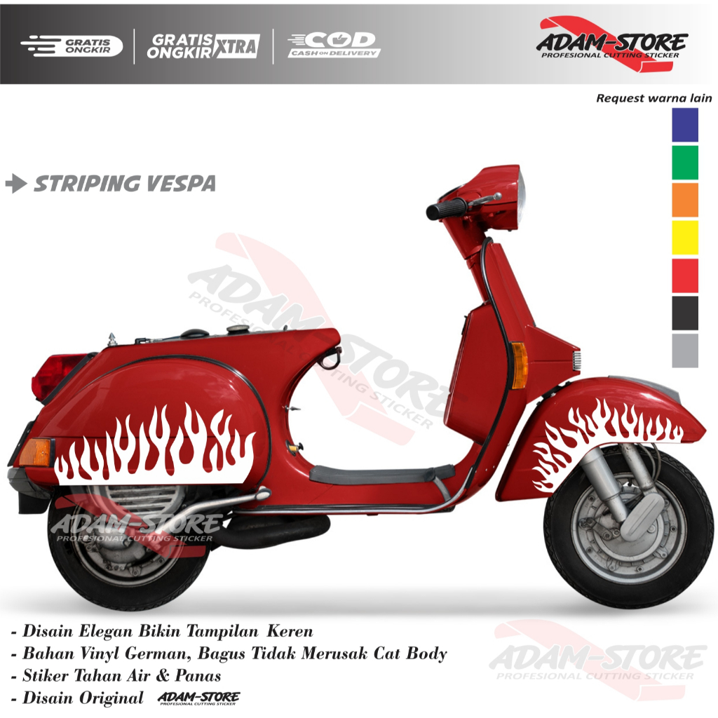 VPA3 Sticker Motor Vespa Px / Sticker Logo Api / Sticker Motor Vespa Px