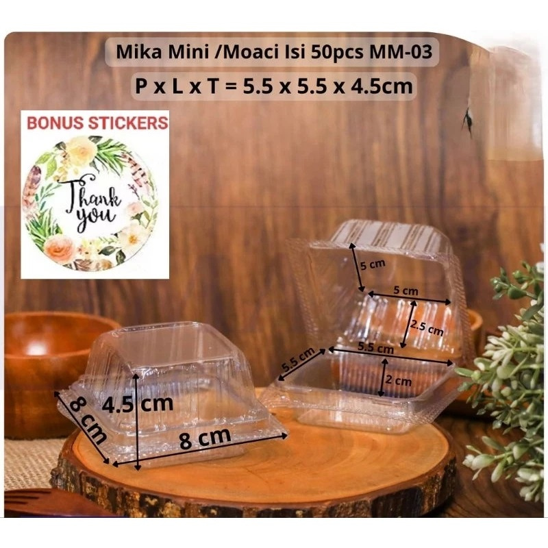 Mika Lipat Mini Tart Kue Cake Isi 50Pcs Per Pack MM03 / Wadah Tray Tutup Bolu Sushi Nastar Mochi Moa