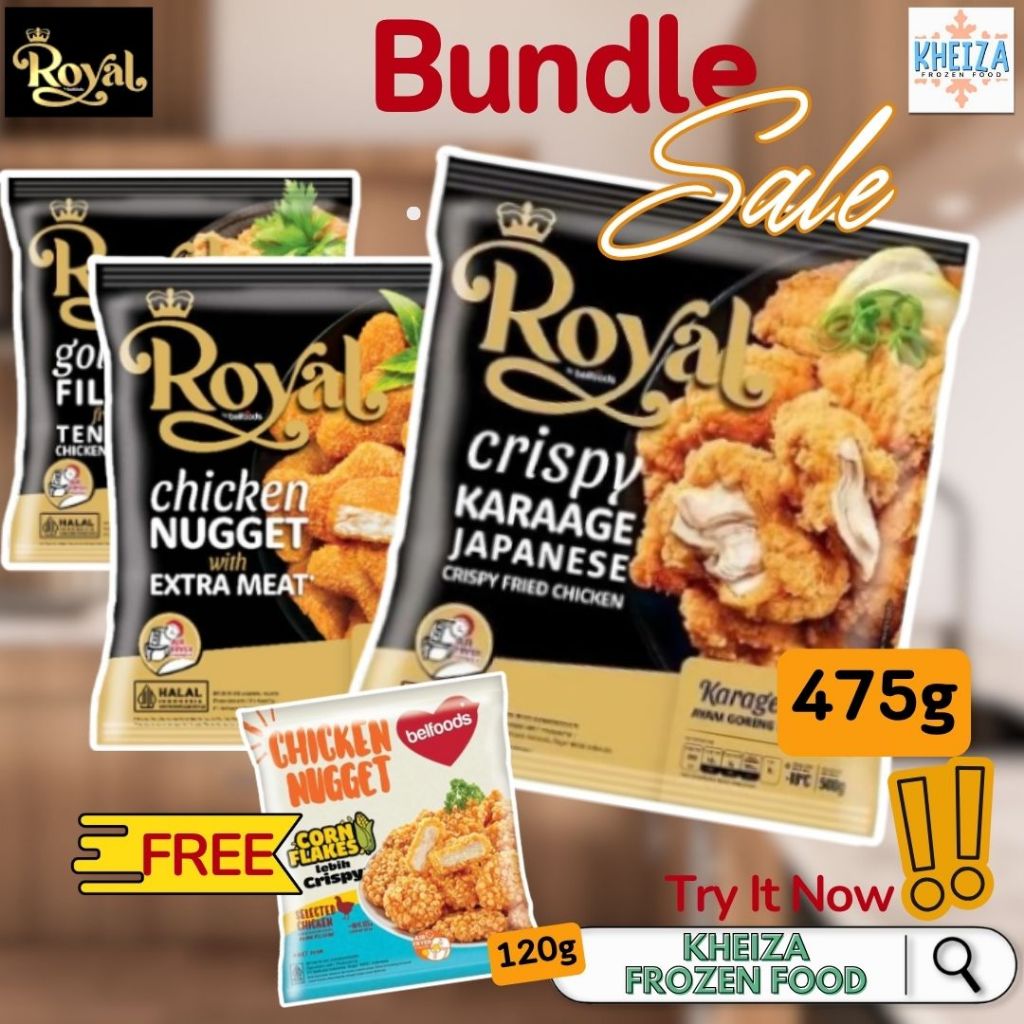 

BELFOODS ROYAL Crispy Karage Premium - Buy 1 Get 2 Karage Krispi Full Meat Bonus - Kheiza Frozen