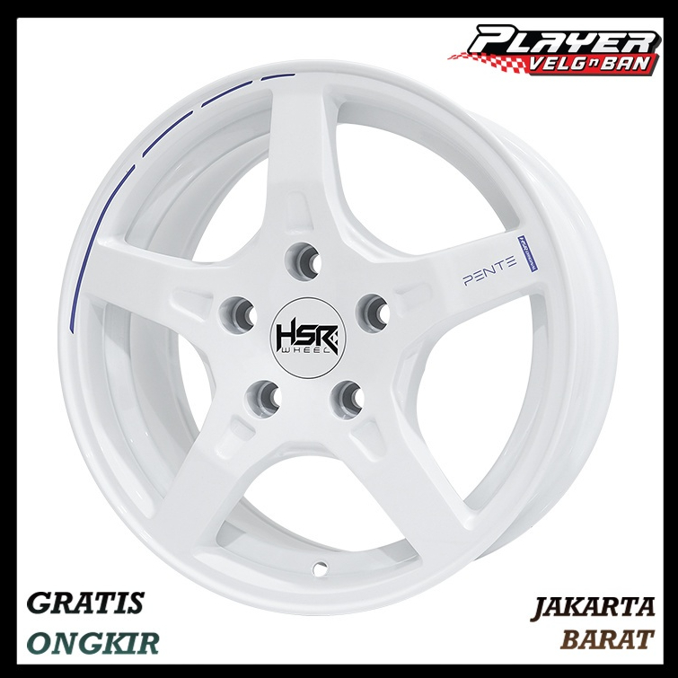 VELG MOBIL RING15 PALANG5 PUTIH RATA BODY ERTIGA GRANDMAX PELEK HSR PENTE R15 L6,5 PCD5X114,3 ET42