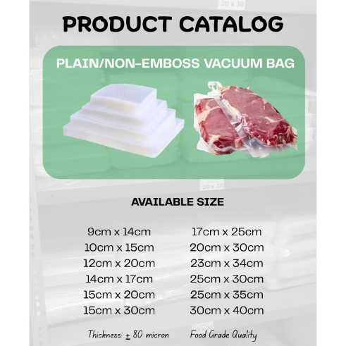 UKURAN MIX Plastik Vacuum POLOS vakum plastik polos vakum bag makanan kemasan frozen