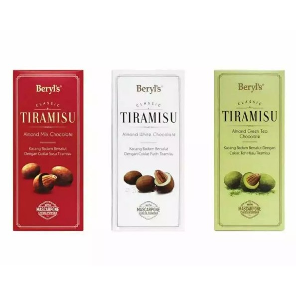 

Beryls Classic Tiramisu Almond Milk Chocolate, White Chocolate & Green Tea Chocolate 200gr