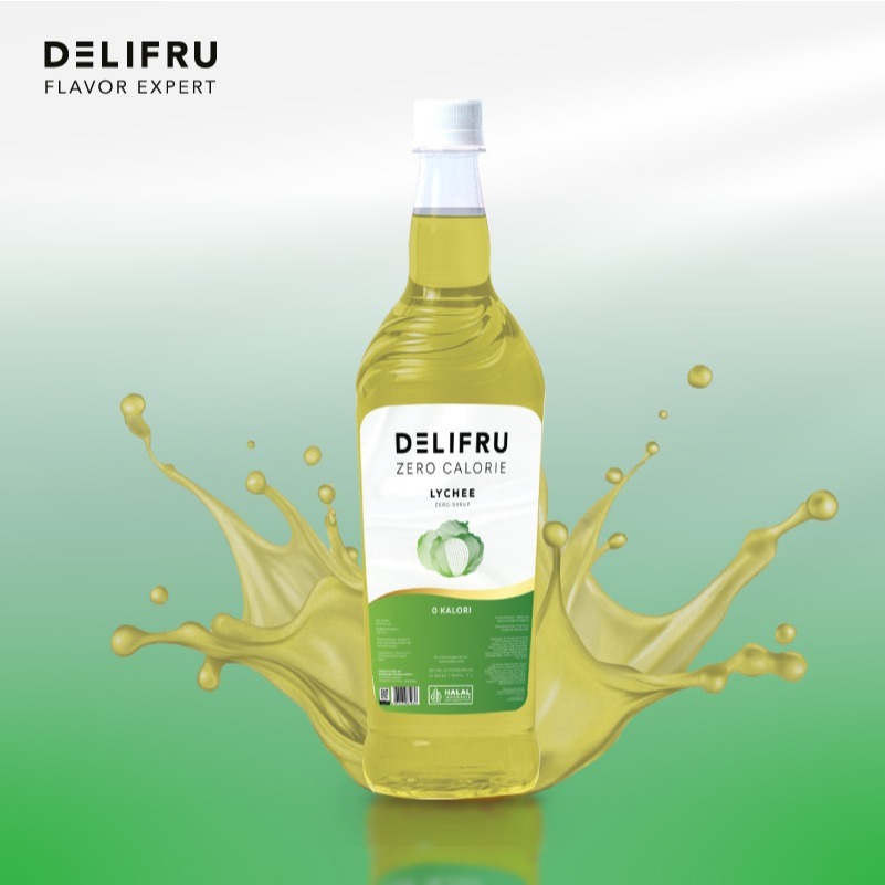 

Delifru Zero Calorie Free Sugar Lychee Syrup 1 Liter - Sirup Bebas Gula 0 Kalori Leci