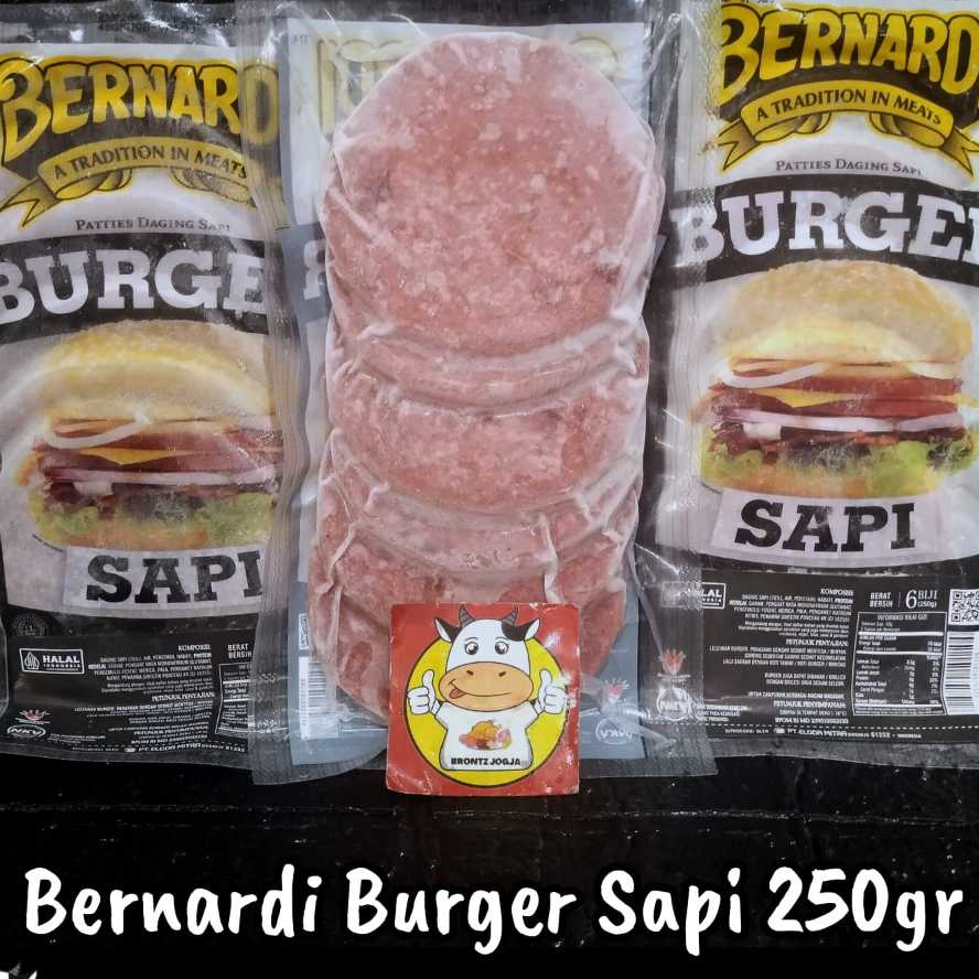 

BERNARDI BURGER SAPI 250GR ISI 6 - FROZEN FOOD - BRONTZ JOGJA