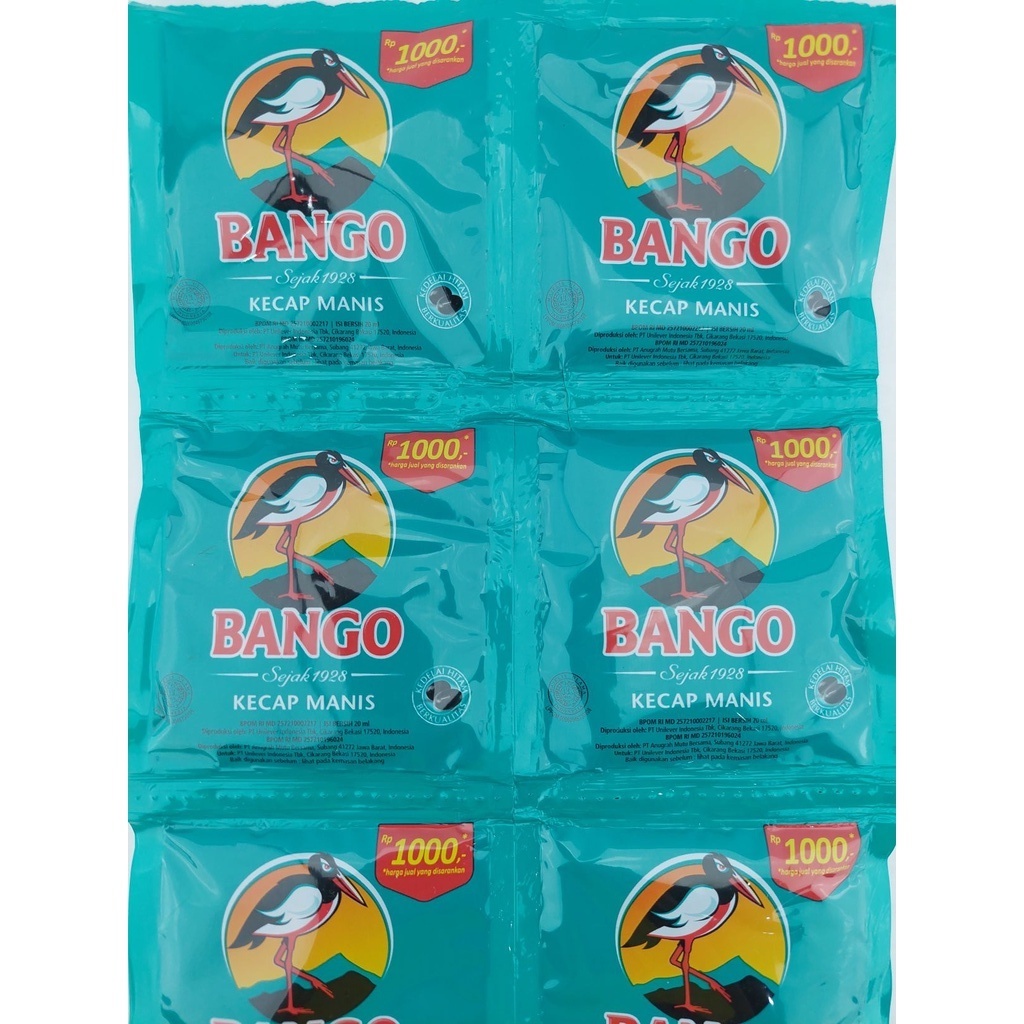 

Kecap Manis Bango Sachet 1/2 Renteng (6pcs) / Bango Kecap 1.000