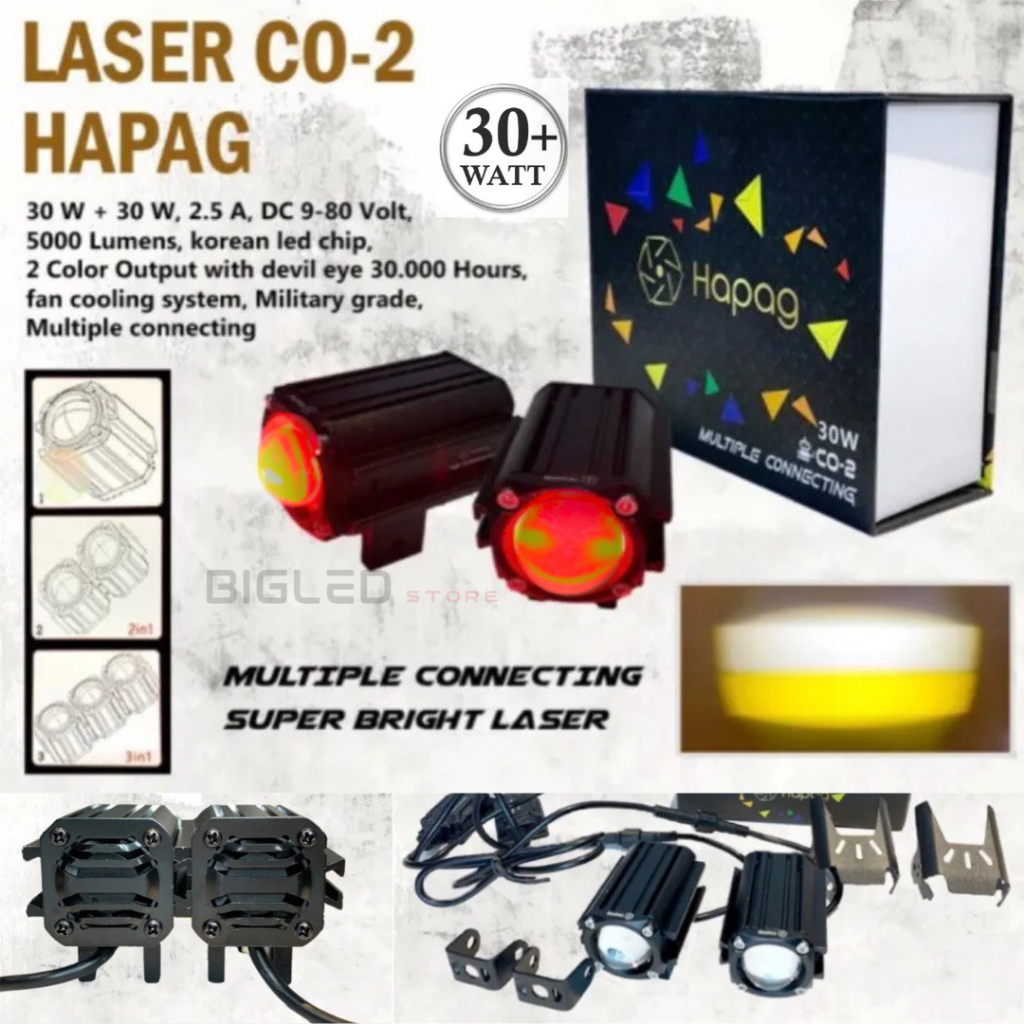 Lampu Tembak Sorot Hapag CO2 CO-2 CO 2 Laser 30 watt Mini Laser Connecting HAPAG