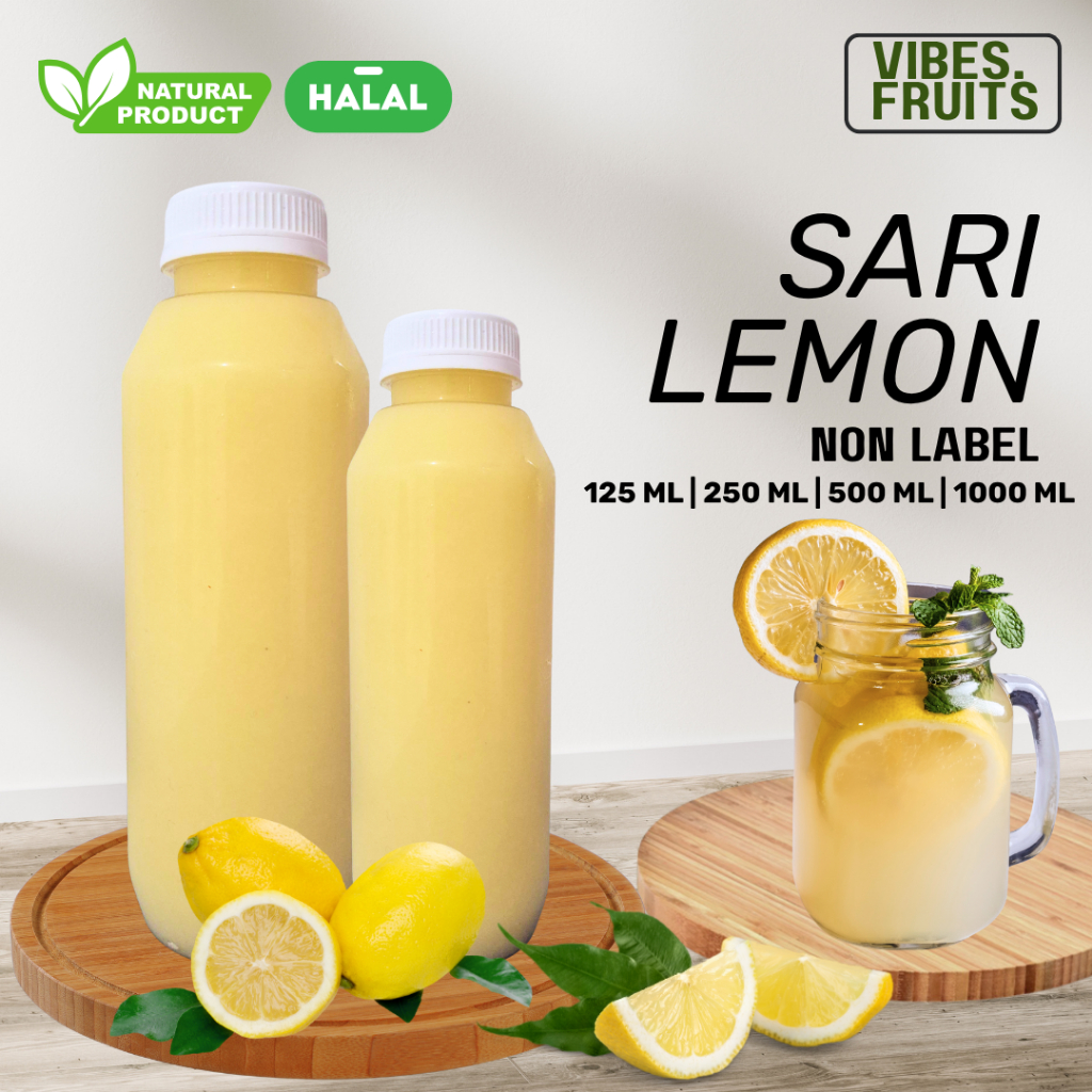 

Sari Lemon Non Label Vibes Fruit Asli / Sari Lemon Murni Tanpa Campuran / Lemon Juice Pure