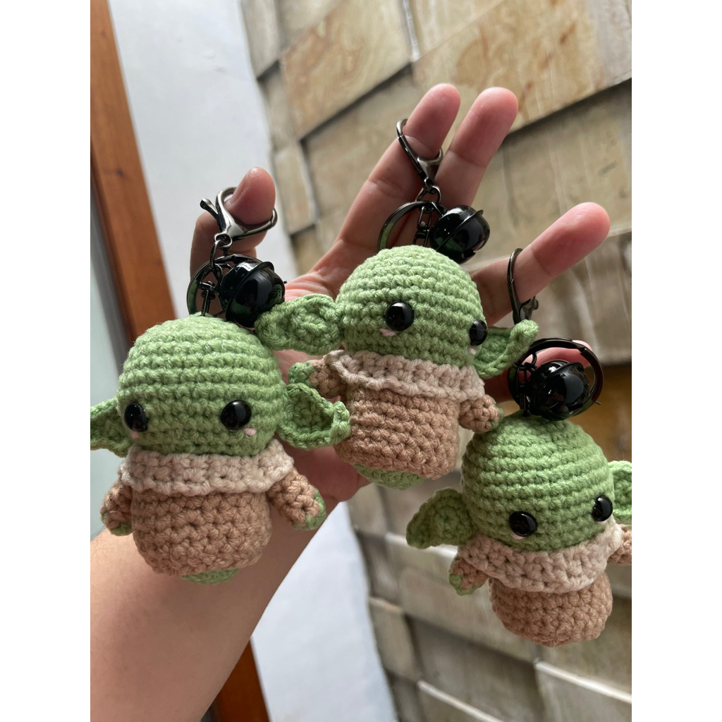 Baby Yoda Star Wars Bagcharm Crochet | Gantungan Tas Rajut Baby Yoda Star Wars