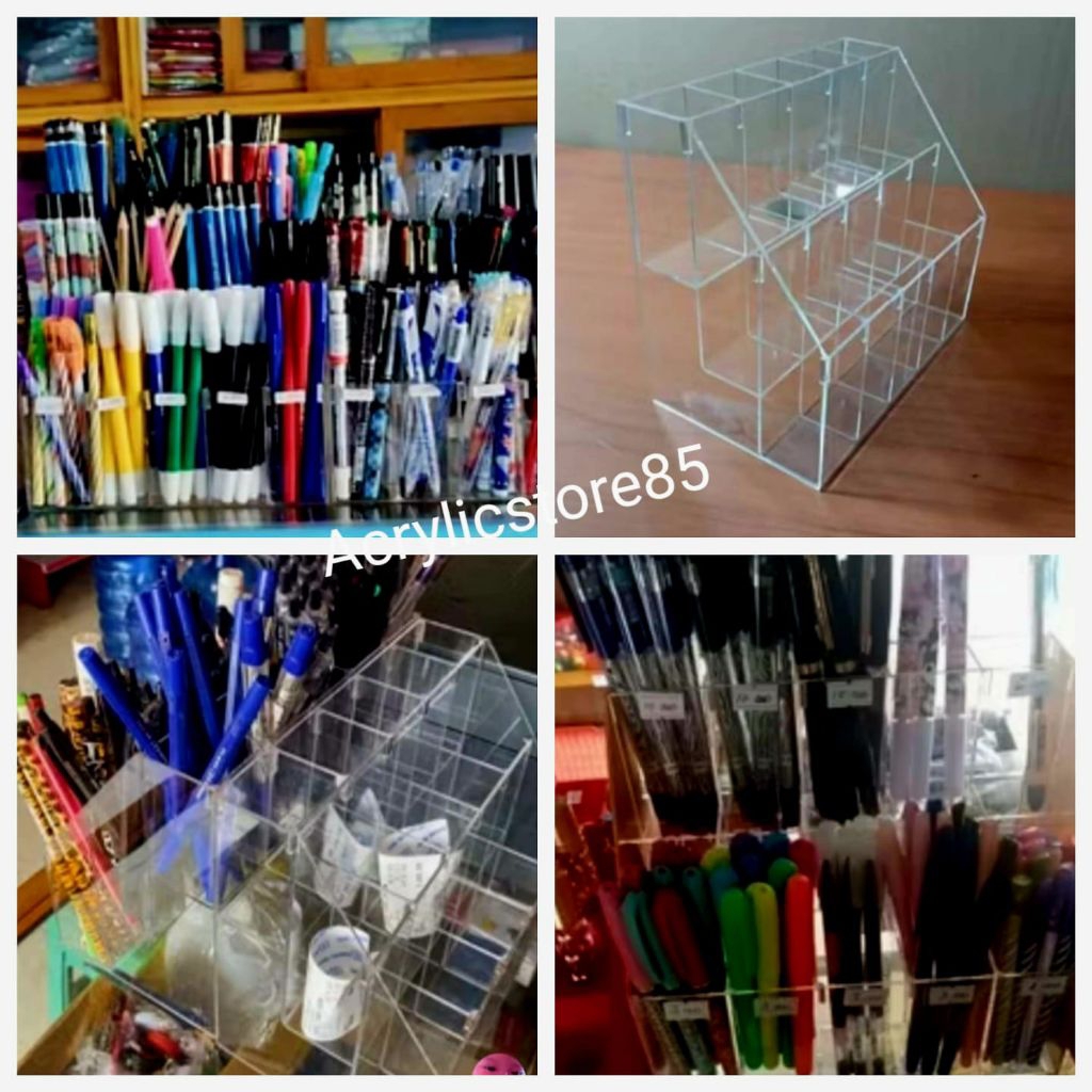

Tempat pulpen/Pensil/Spidol (acrylic)3 tingkat x 15 ruang