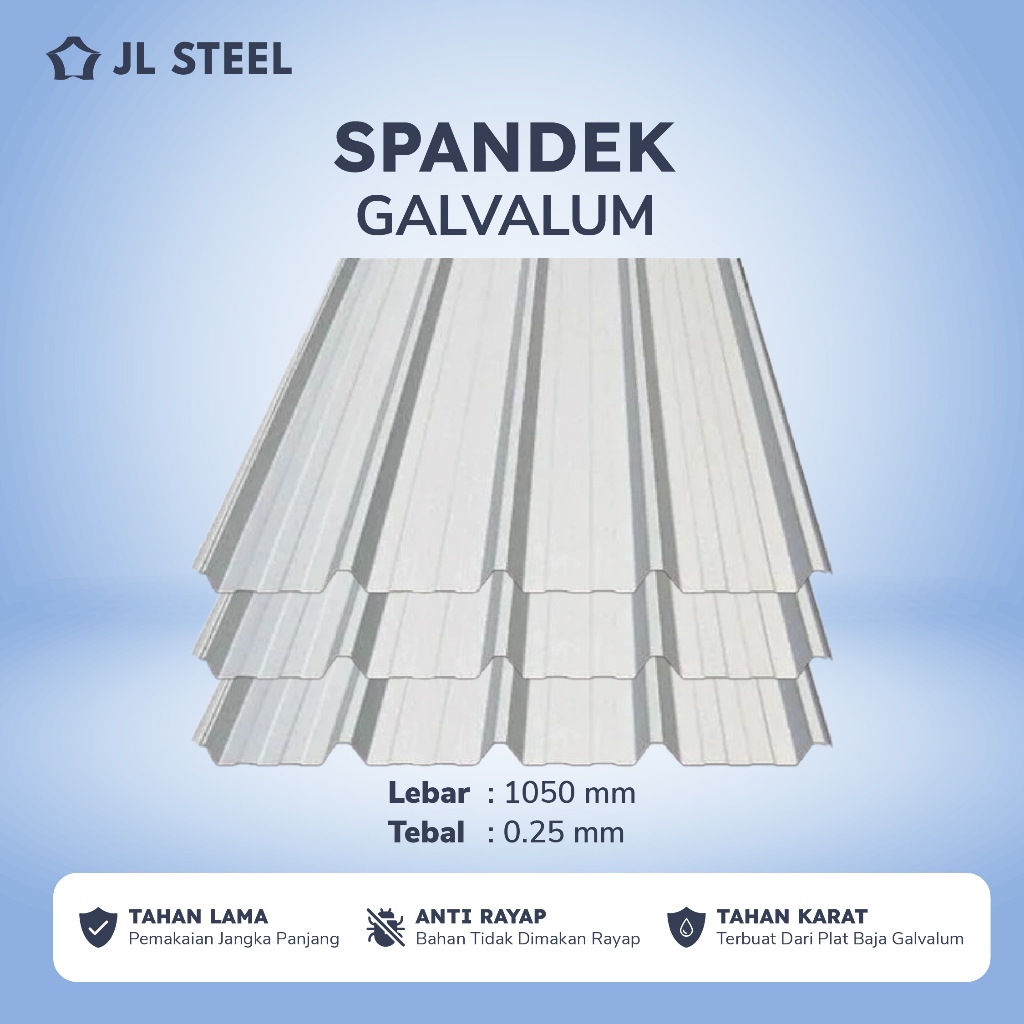JLSTEEL Atap Spandek/ Atap Baja Ringan pasir (0.25mm - 0.40mm) Spandek Pasir