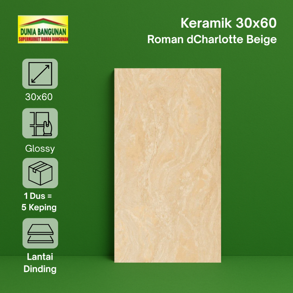 Keramik 30x60 Roman dCharlotte Beige Keramik Dinding