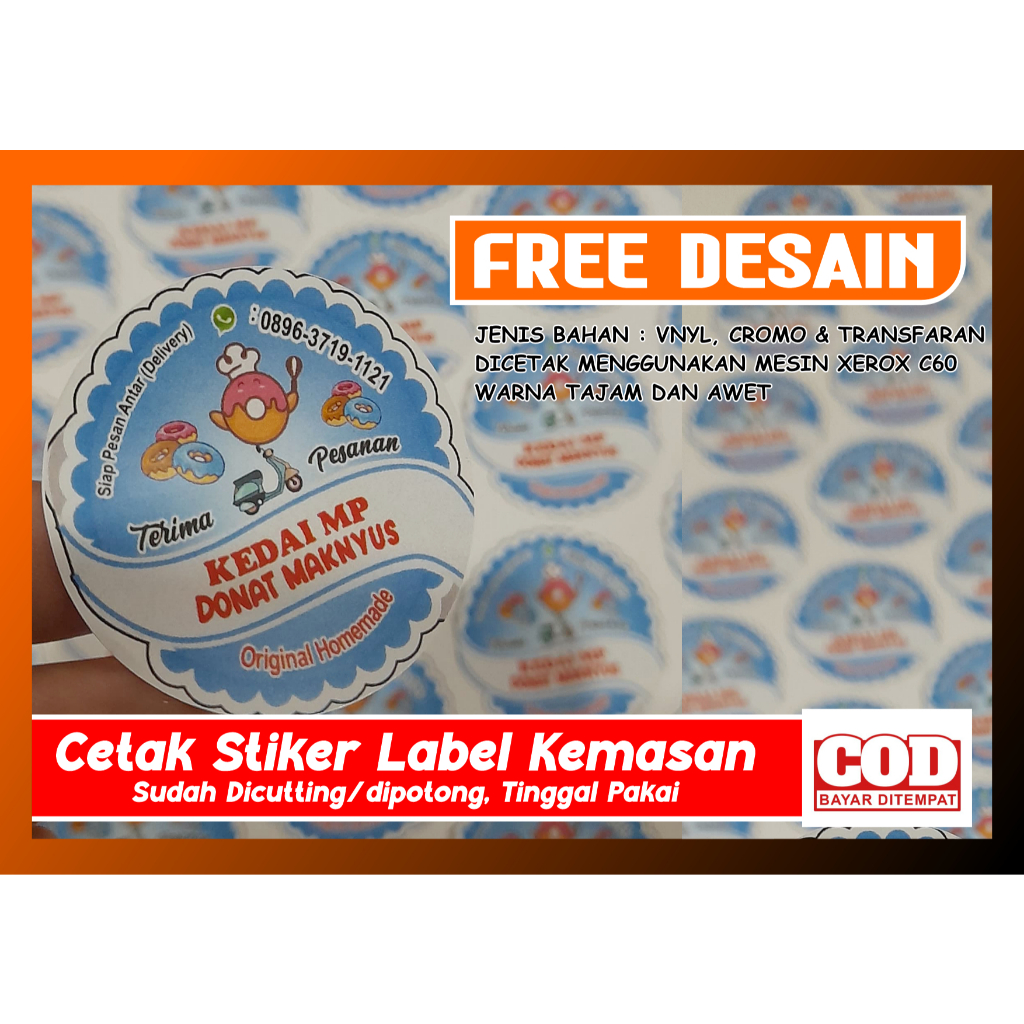 

STIKER LABEL CROMO BONTAK / STIKER LABEL KEMASAN / PRINT STICKER SEGEL CUTTING MAKANAN HARGA GROSIR