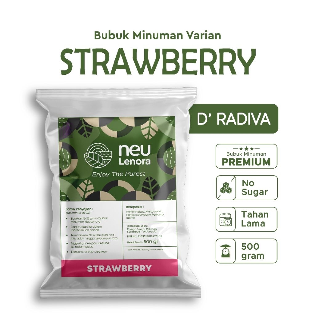

Bubuk Minuman STRAWBERRY Neulenora 500gram - Powder Drink Plain