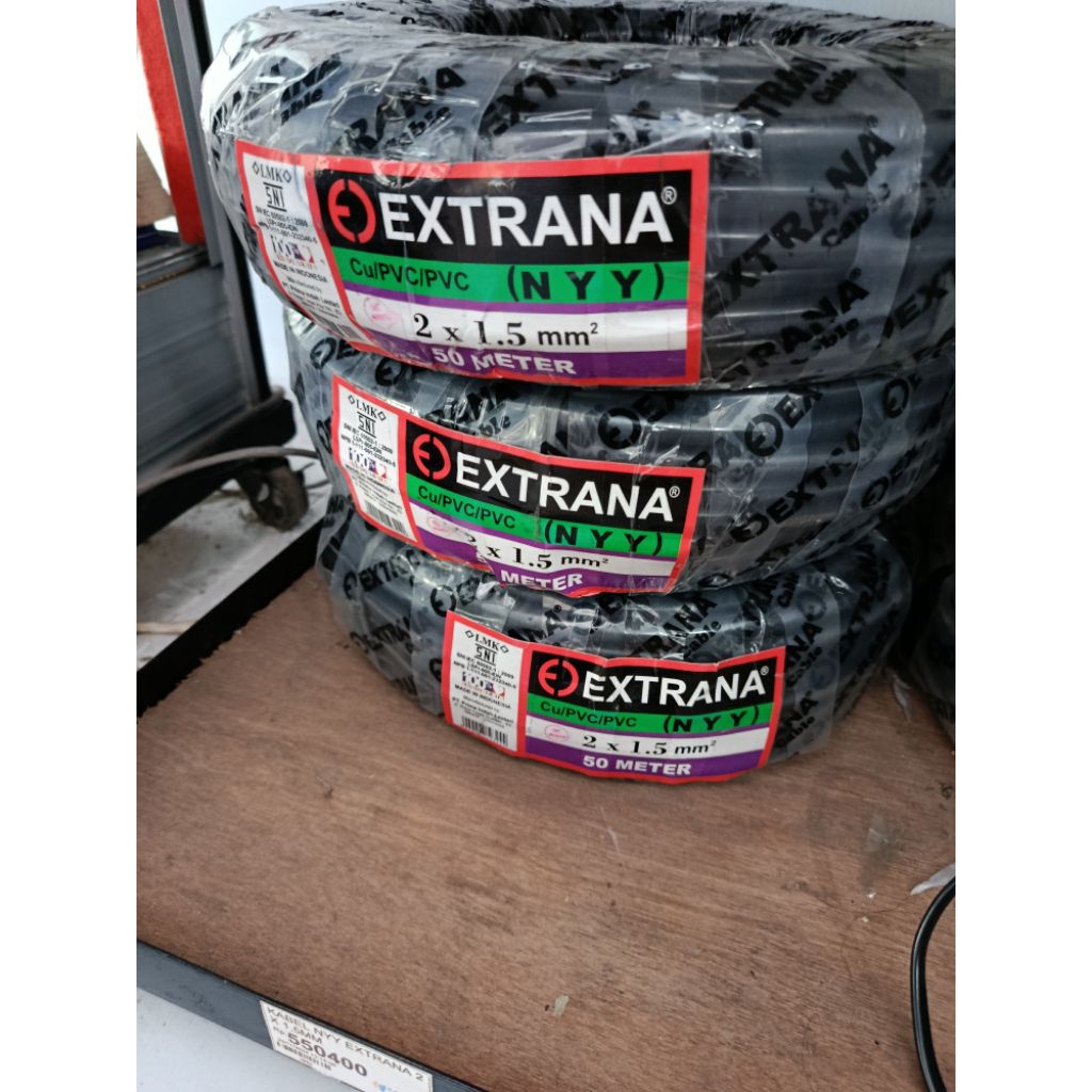 KABEL EXTRANA 2X1,5mm (NYY) 50 METER