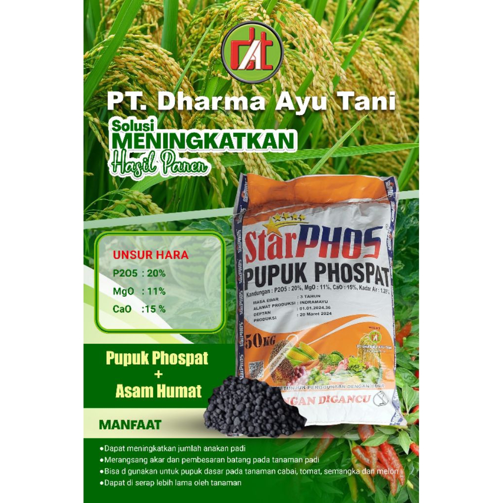 PUPUK STARPHOS(PHOSPAT PLUS ASAM HUMAT)25kg