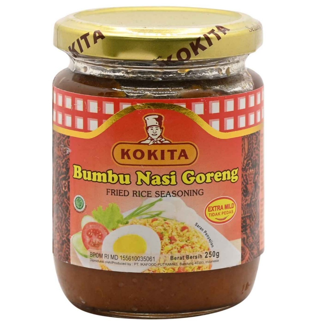 

KOKITA BUMBU NASI GORENG FRIED RICE EXTRA MILD TOPLES KACA 250GR / BUMBU NASI GORENG KOKITA