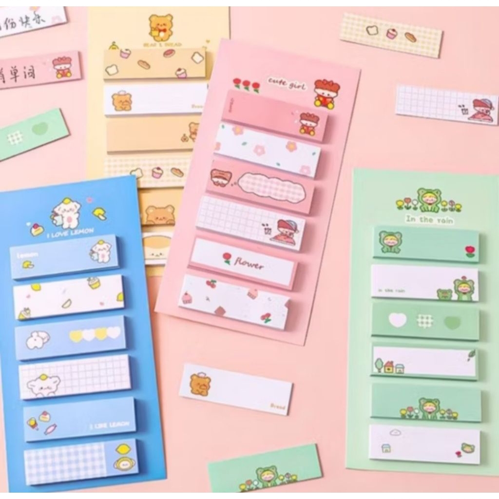 

STICKY NOTES 6 in 1 MEMO MINI LUCU PENANDA BUKU