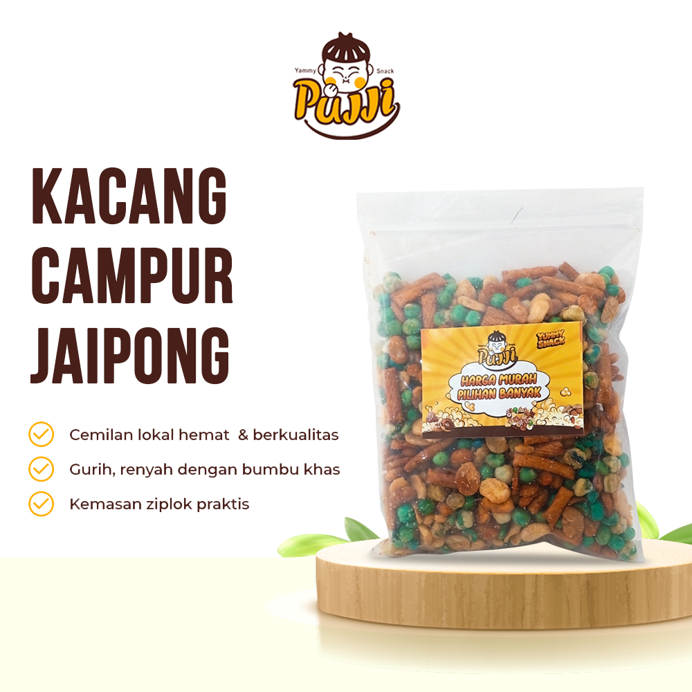 

PUJJI Snack - Kacang Campur Jaipong 250gr / Kacang Mix Kiloan / Snack Kacang Kiloan