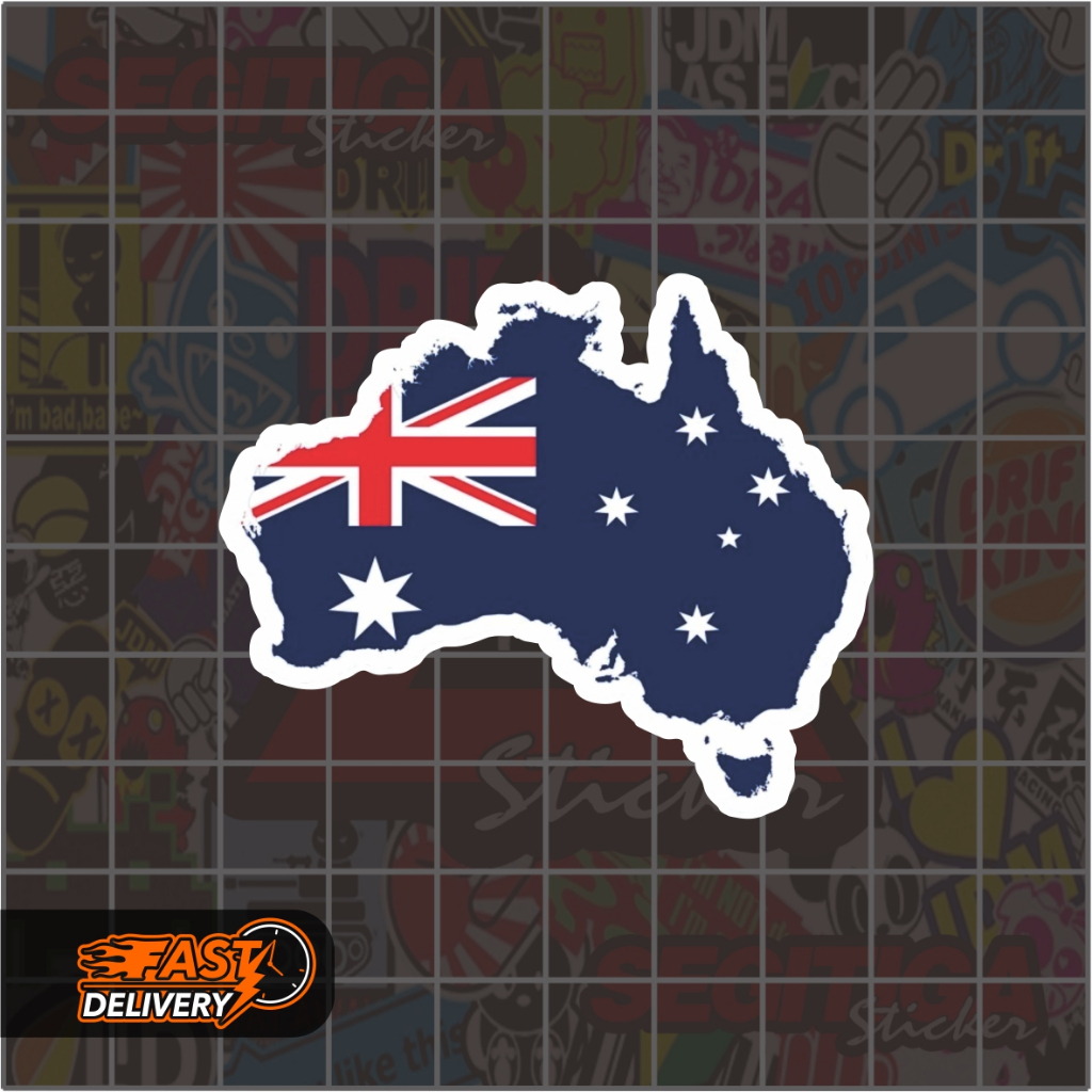 

Sticker Peta Bendera Australia Ukuran 6 x 5 Cm