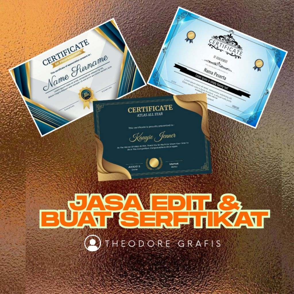 JASA DESIGN SERTIFIKAT • SERTIFIKAT PIAGAM • SERTIFIKAT SEMINAR • SERTIFIKAT TOEFL • READY SEMUA SER