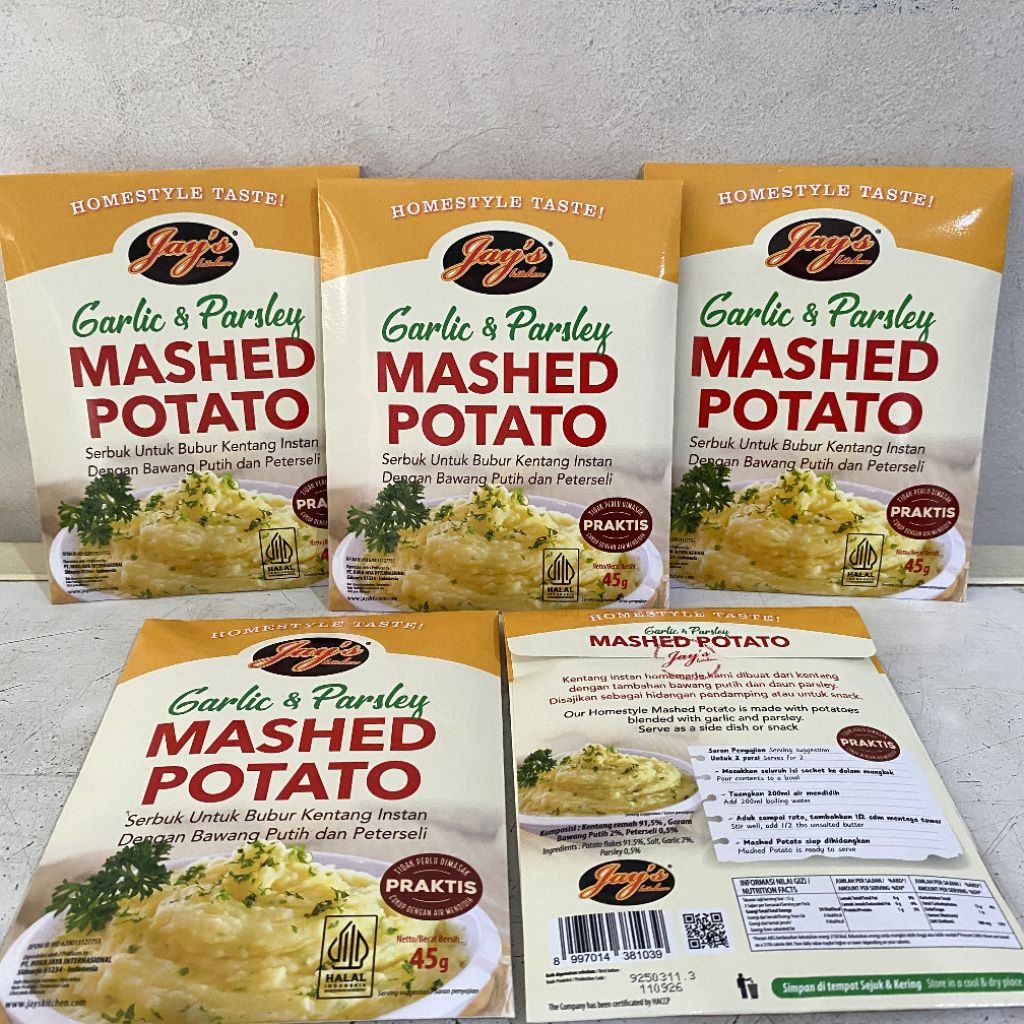 

JAY'S garlic & parsley mashed potato 45 gram | jays mashed potato instant | mashed potato jays