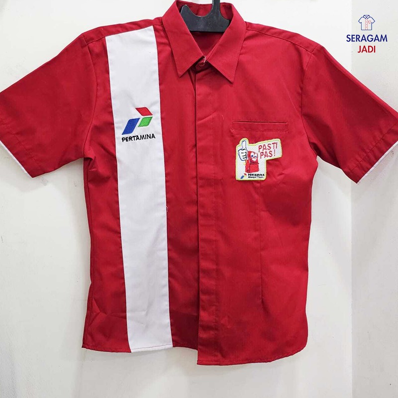 Seragam Kemeja Baju Kerja Lapangan Kantor Karyawan Perusahaan Komunitas Promosi Drill Pria Wanita Cu