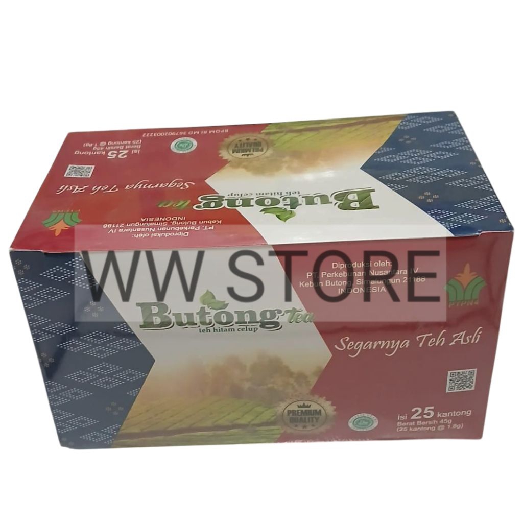 

Teh hitam celup halal MUI PTPN IV Butong Tea 45g ( 25 kantong x 1.8g )