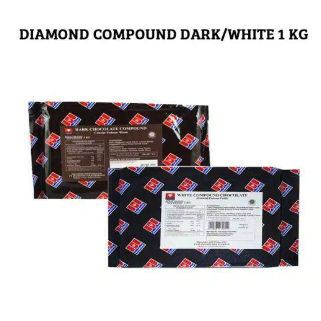 

Diamond Coklat Compound 1kg / Dark Milk White Choco / Cokelat Blok Padat Batangan