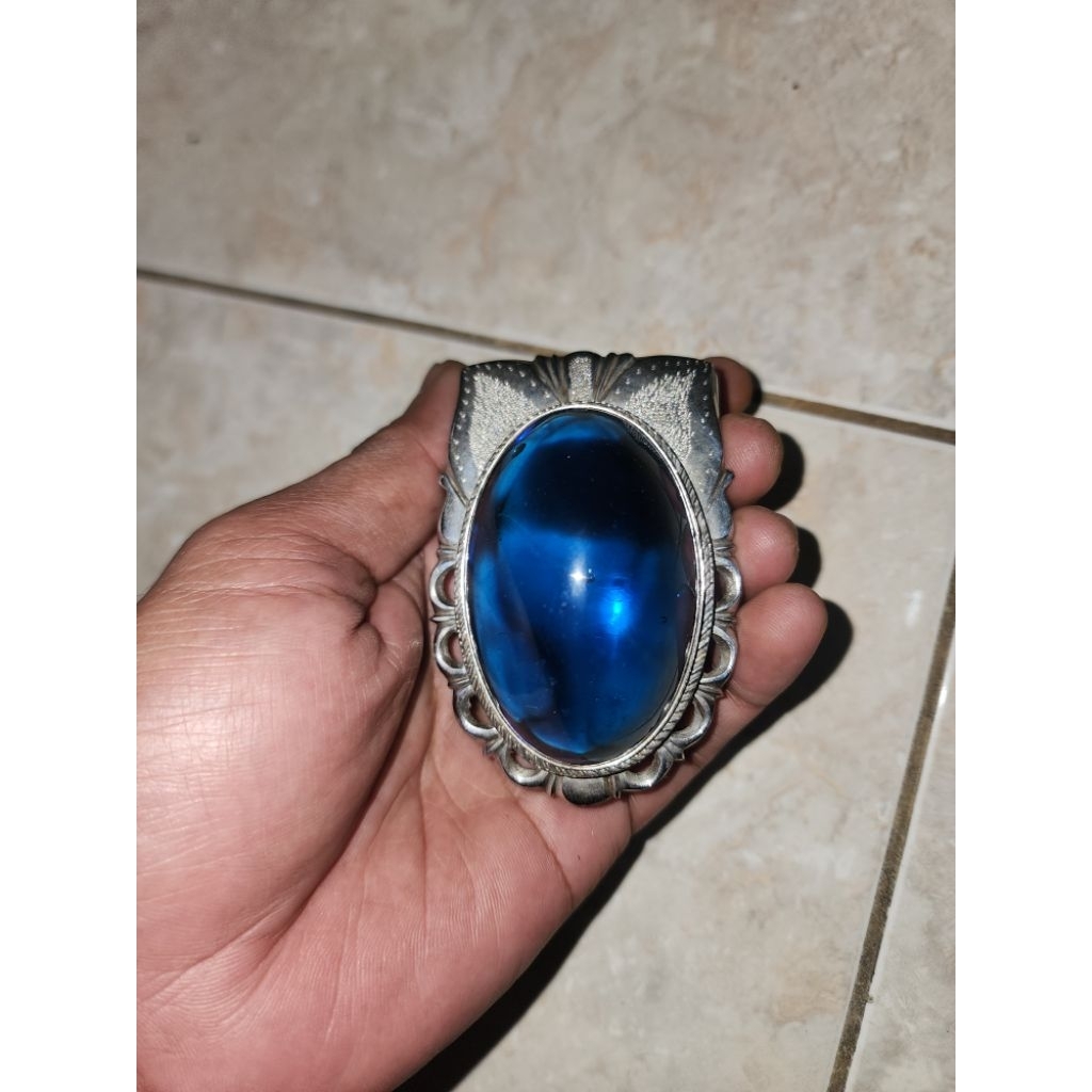 peninggalan mbah kepala sabuk brmata batu blu jadul antik