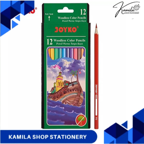 

Pensil Warna Joyko CP 103 12 Warna Panjang / Woodless Color Pencil CP-103 12 colors