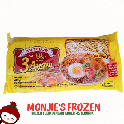 

MIE TELUR KUNING CAP 3 AYAM 200gr MI PIPIH - Mi Telor cap tiga Ayam