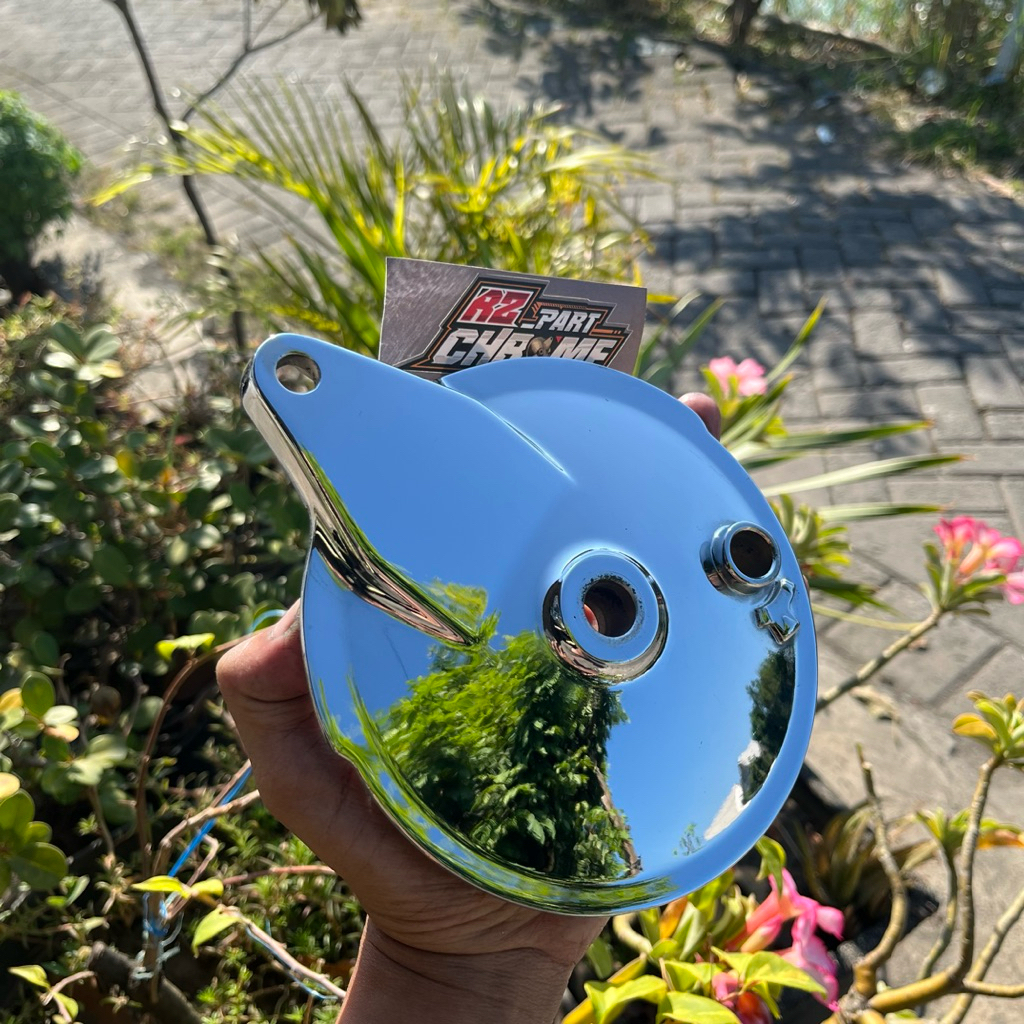 TUTUP KAMPAS TUTUP TROMOL RX-KING ORIGINAL FULL CROM