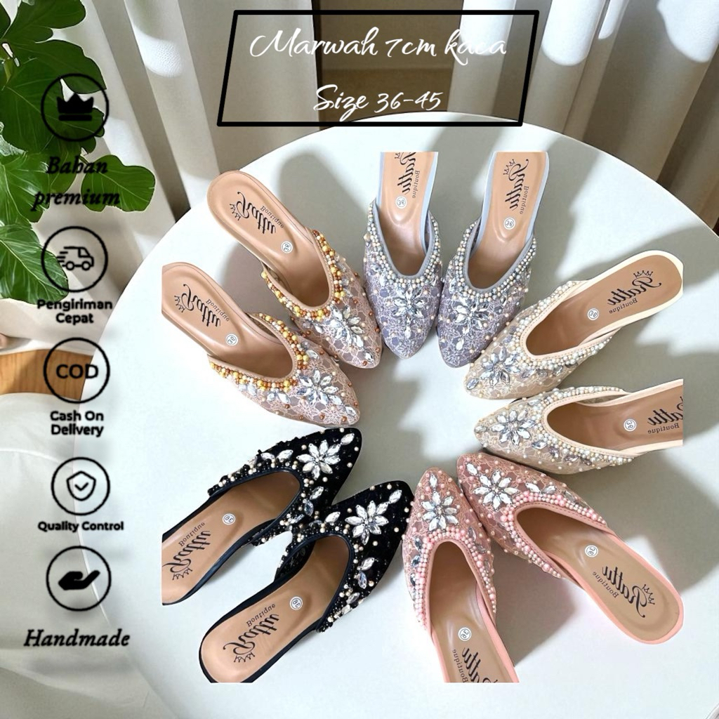 High Heels Payet Mewah Marwah Series / Heels Tahu 7cm