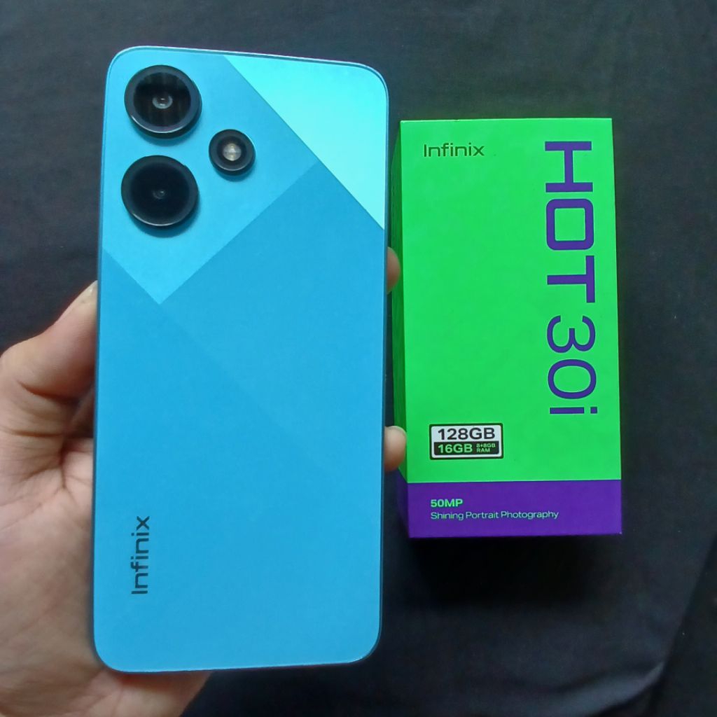 Infinix Hot 30i 8/128 second fullset Hp Second murah
