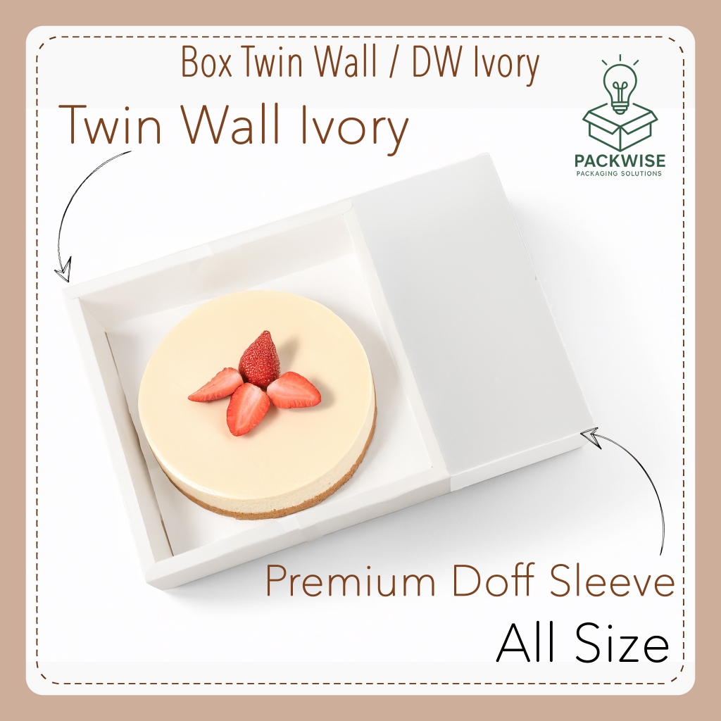 

Box Twin Wall / DW / Double Wall Ivory Putih + Premium Doff Sleeve + Opsi Belt - All Size - Kue Kering Souvenir