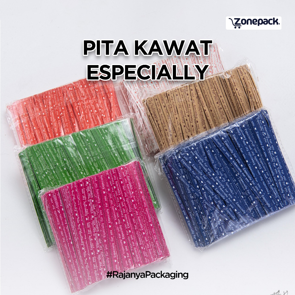 

[100 PCS] Pita Kawat Kado Especially For You | Kawat Pengikat Kemasan / Souvenir | Pita Kawat Panjang 10 cm | Metalic Twist Ties