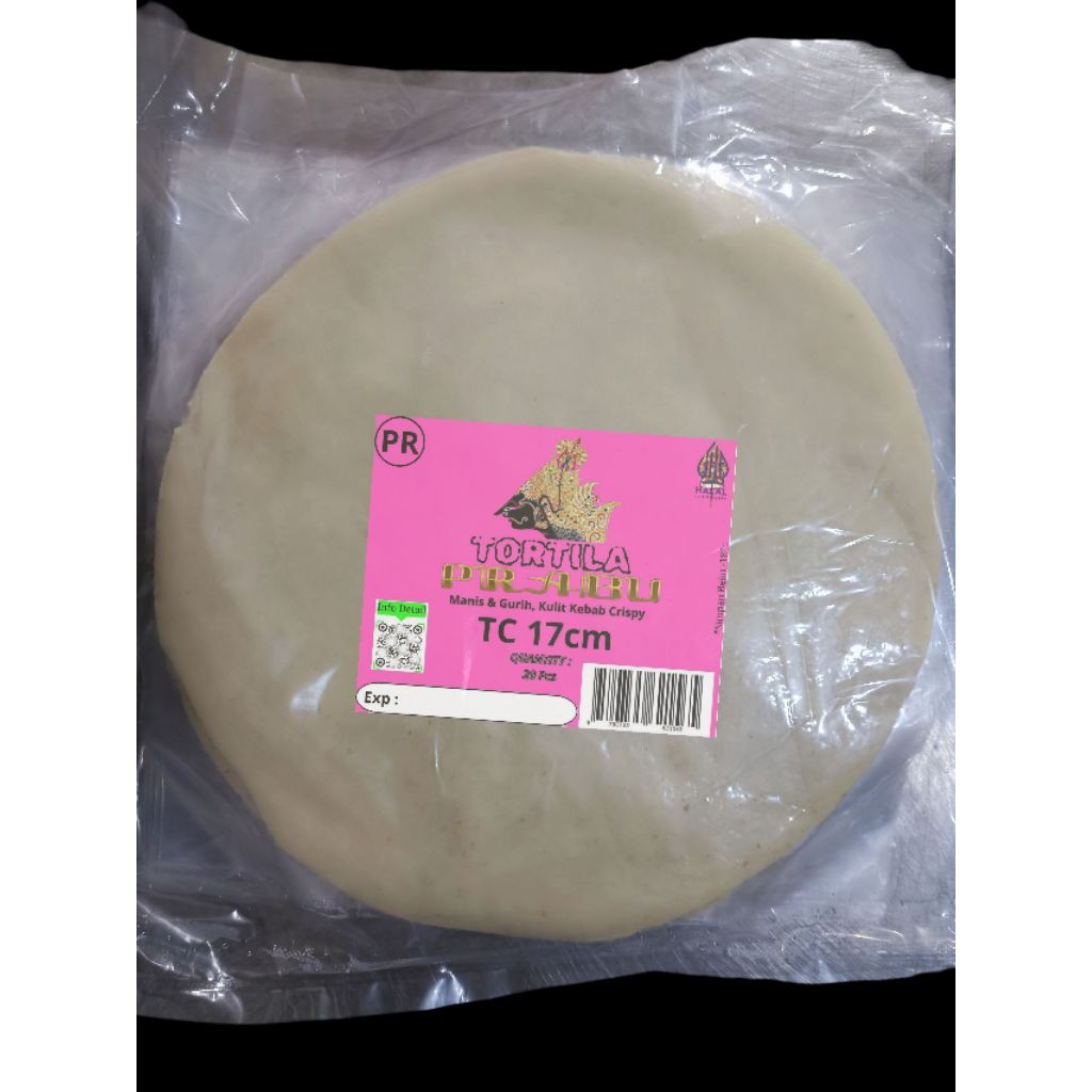 

(20 Lembar) Tortila / Tortilla / Kulit Kebab Crispy "PRABU" TC 17cm