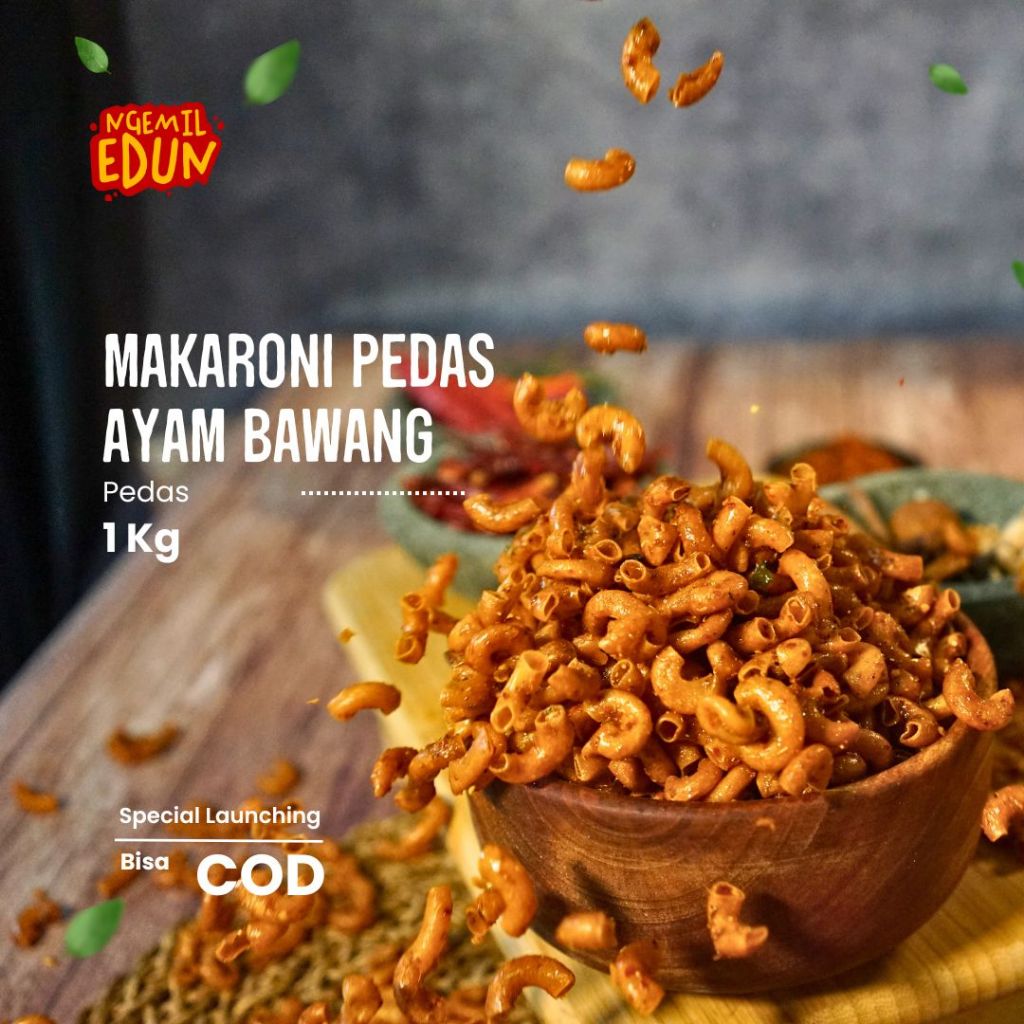 

Ngemil Edun - Makaroni Bantet - Rendang/Soto/Opor/Ayam - Snack Pedas Premium