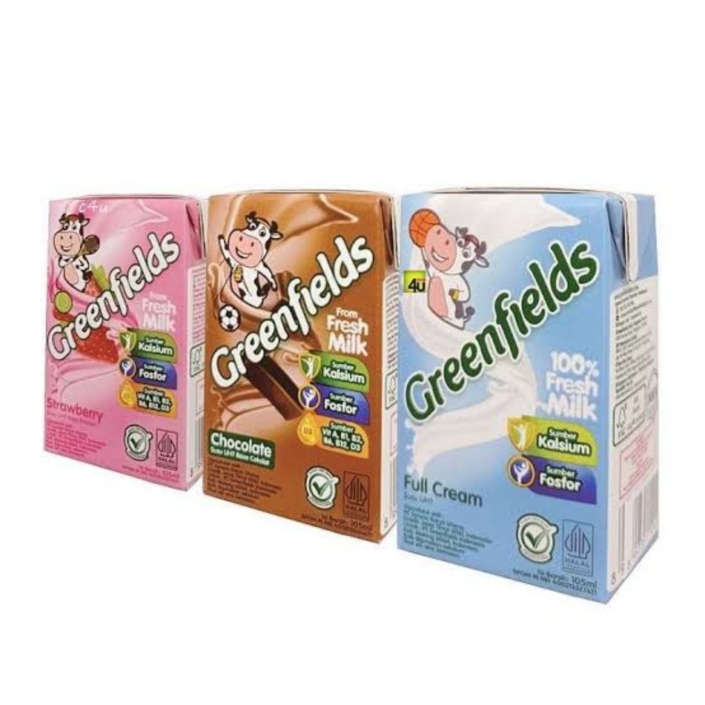 

Susu UHT Greenfields Mini (105 ml) Full Cream Stroberi dan Coklat