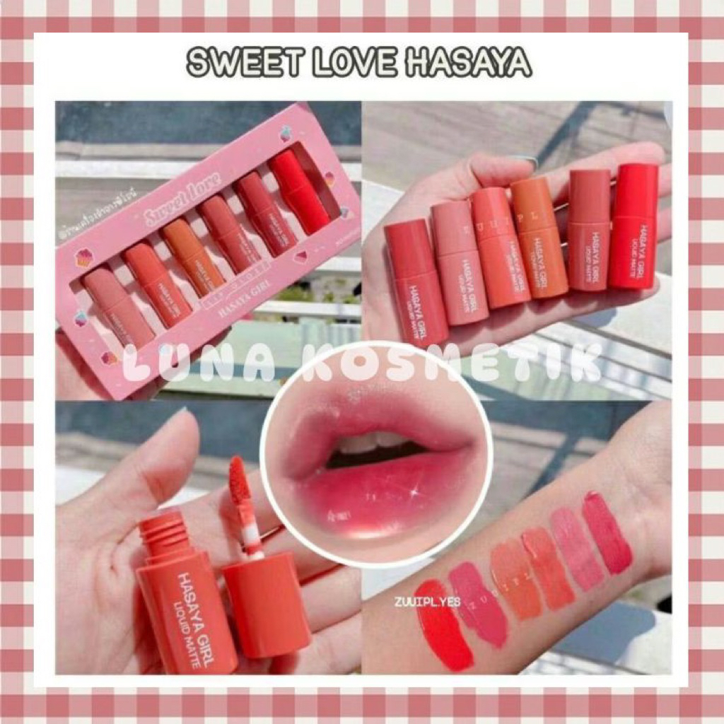 Hasaya Girl Lipstik Sweet Love 1 Set isi 6 Pcs