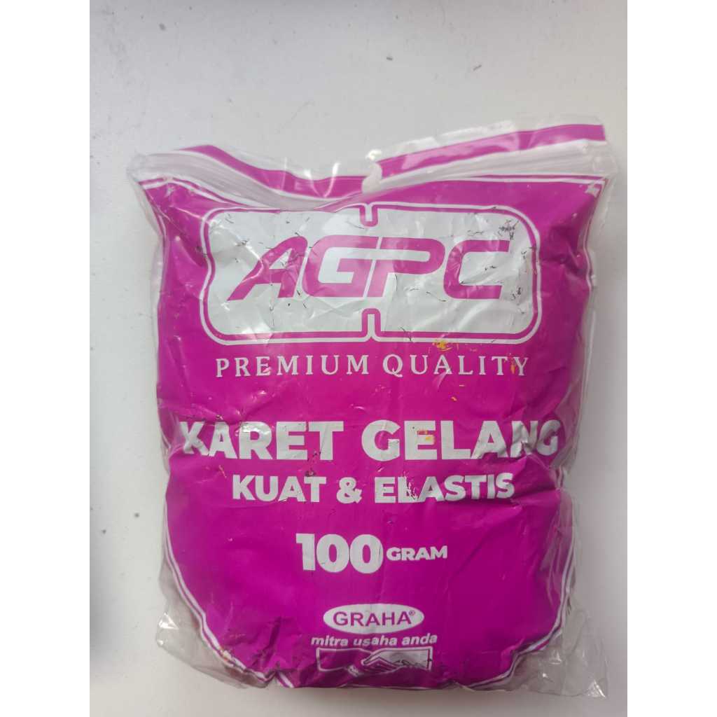 

Karet Gelang ukuran Kecil Warna Merah Merk AGPC 100 Gram