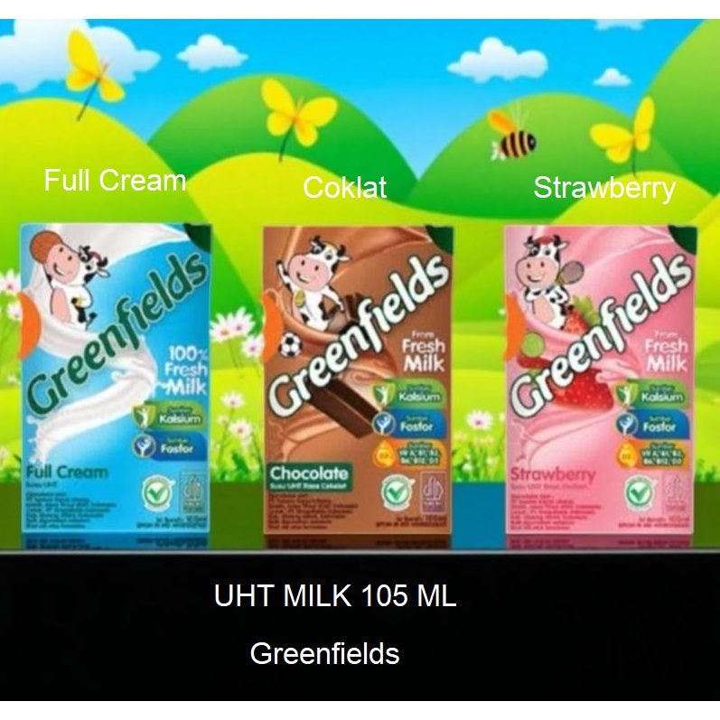 

Susu Greenfields UHT all varian 105 ml Full Cream Coklat Strawberry